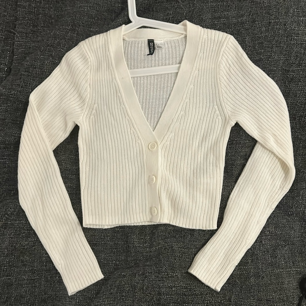 H&M Knit Cardigan in Cream color
